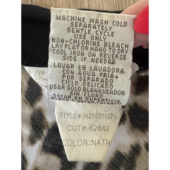 Speechless Y2K Babydoll Empire Waist Leopard Print Sleeveless Tie Back Top Sz S - Picture 7 of 12